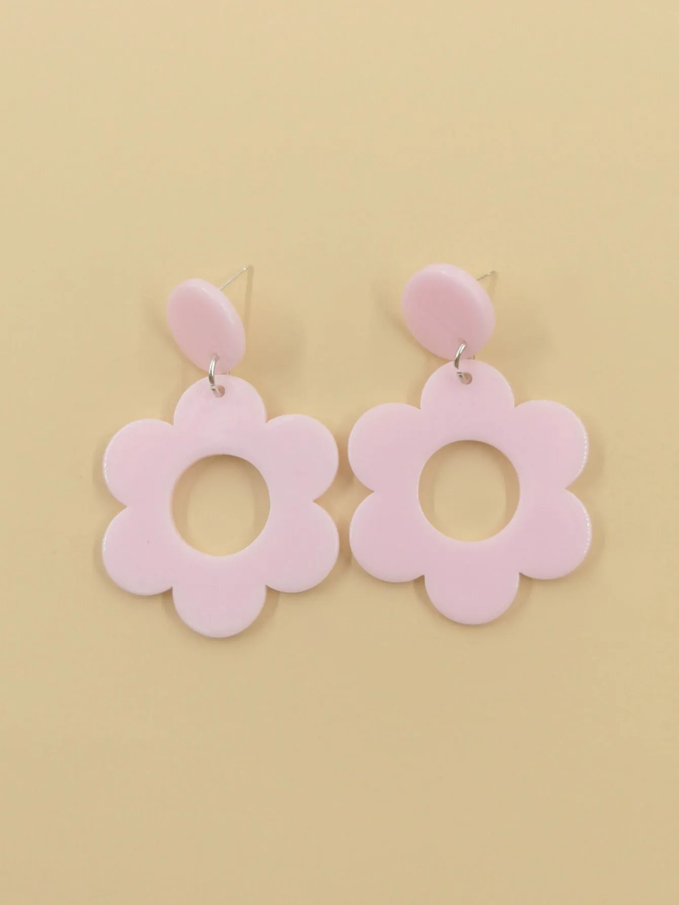 1 Par De Pendientes Acrilicos Simples Y Personalizados Con Forma De Flor Y 1 Par De Pendientes De Regalo De Fiesta Versatiles Y Romanticos