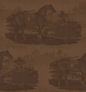 17-09-023-45/P wallpaper sample   Horse Toile Brown