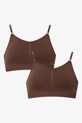 2 Pack Seam-Free Bras Brown