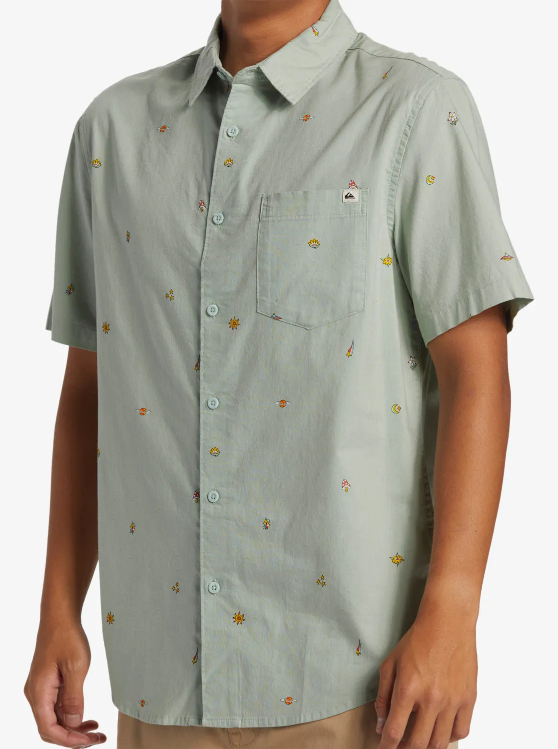 Apero Classic Short Sleeve Woven Shirt - Cloud Blue Aop Mix Bag Ss