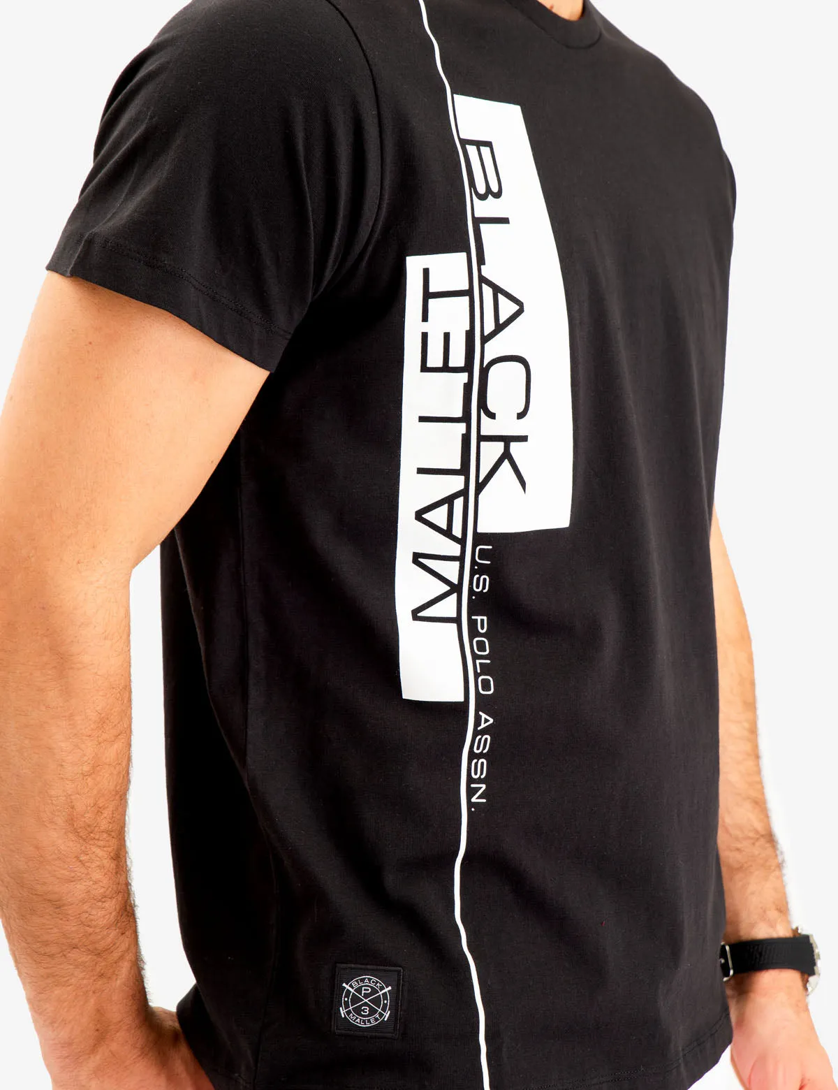 BLACK MALLET VERTICAL LOGO T-SHIRT