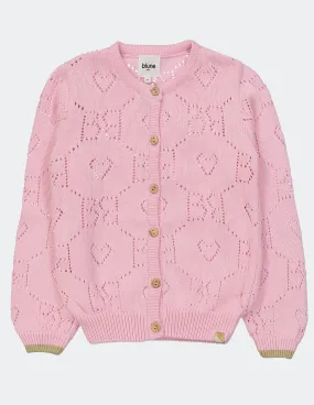 Blune - Kids Girl Coeur De Rocker Cardigan - Bonbon