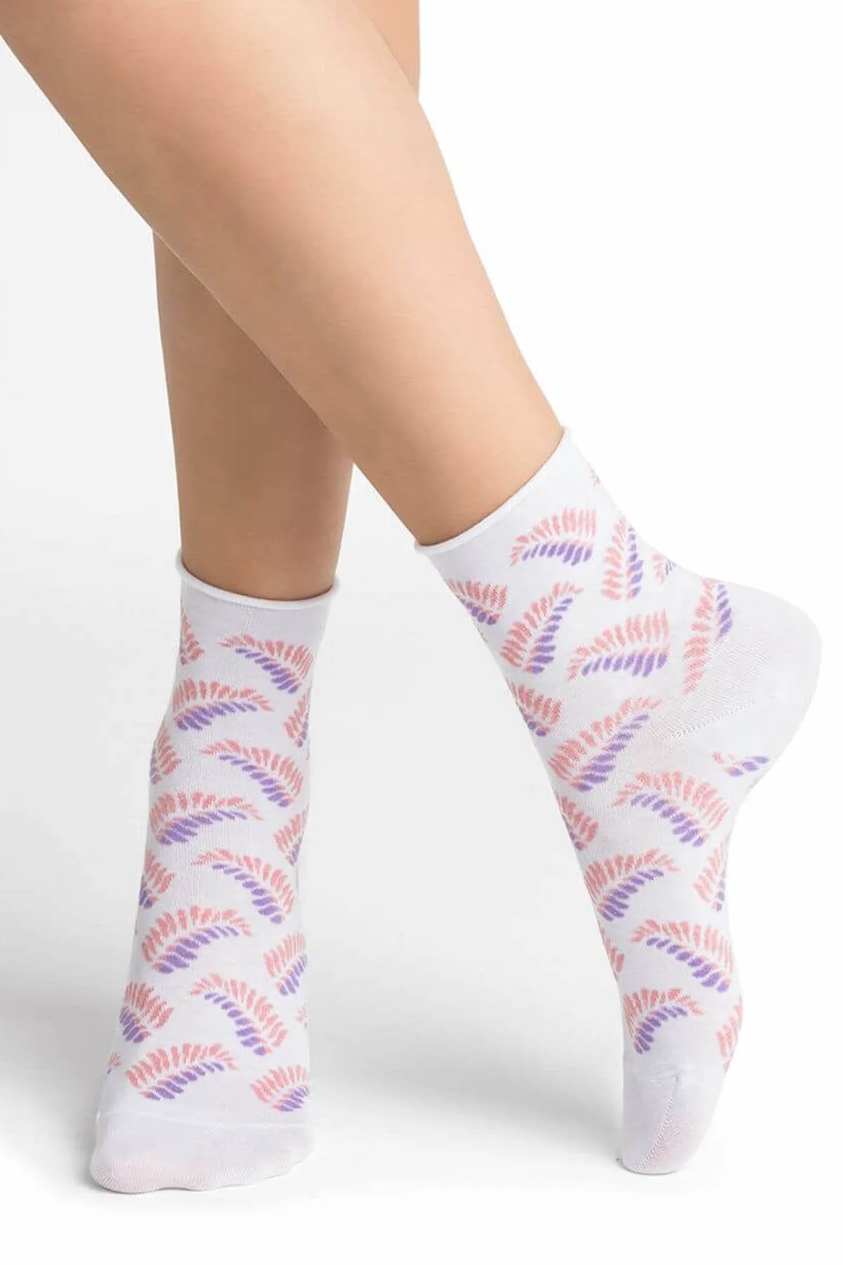 Chaussettes courtes avec motif palmes