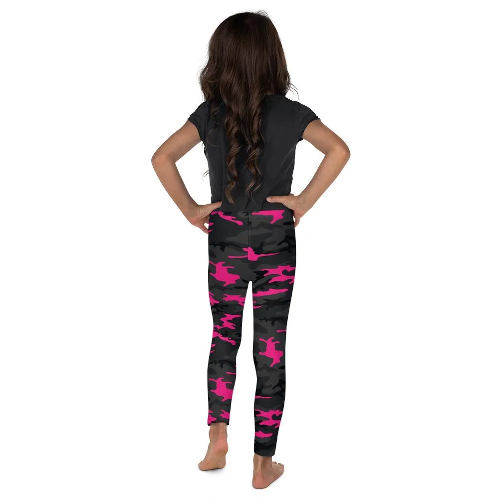 Dark Pink Camo Kid's Leggings