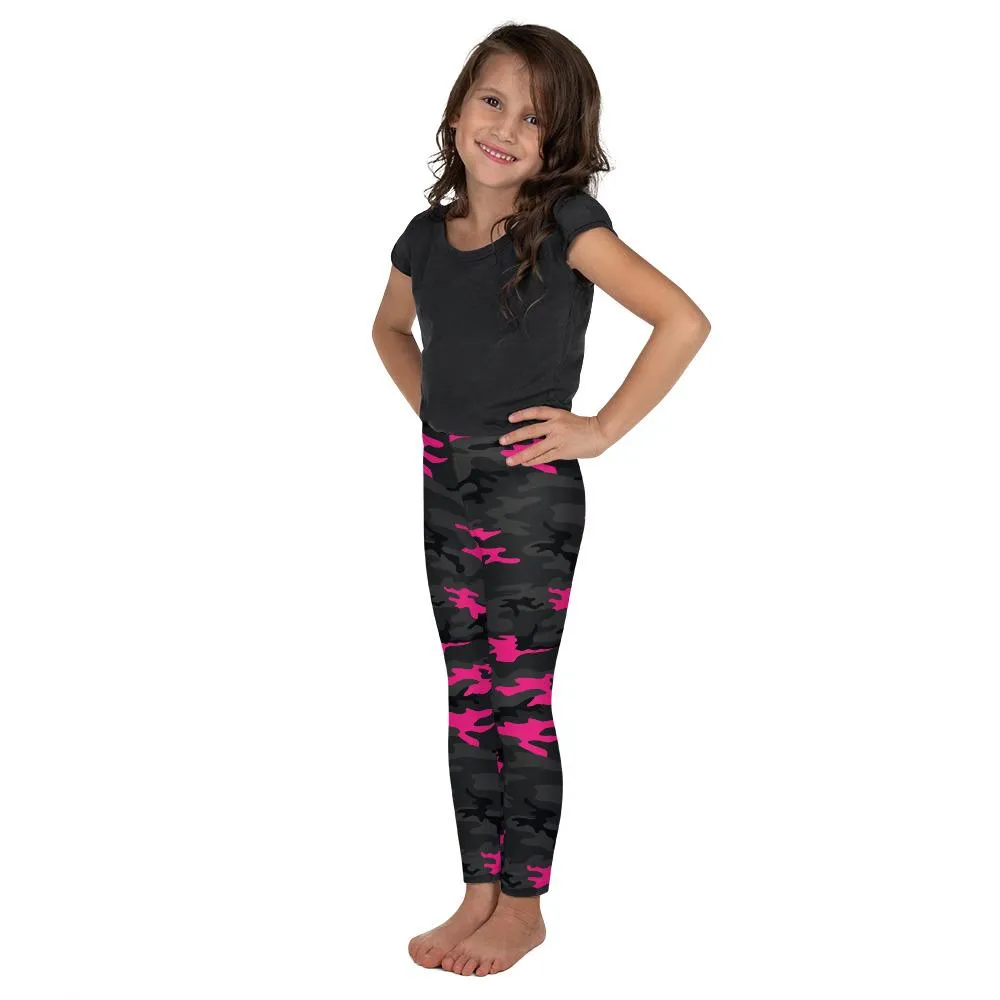 Dark Pink Camo Kid's Leggings