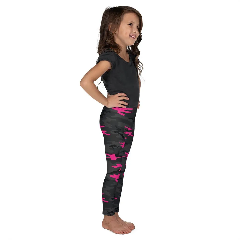 Dark Pink Camo Kid's Leggings