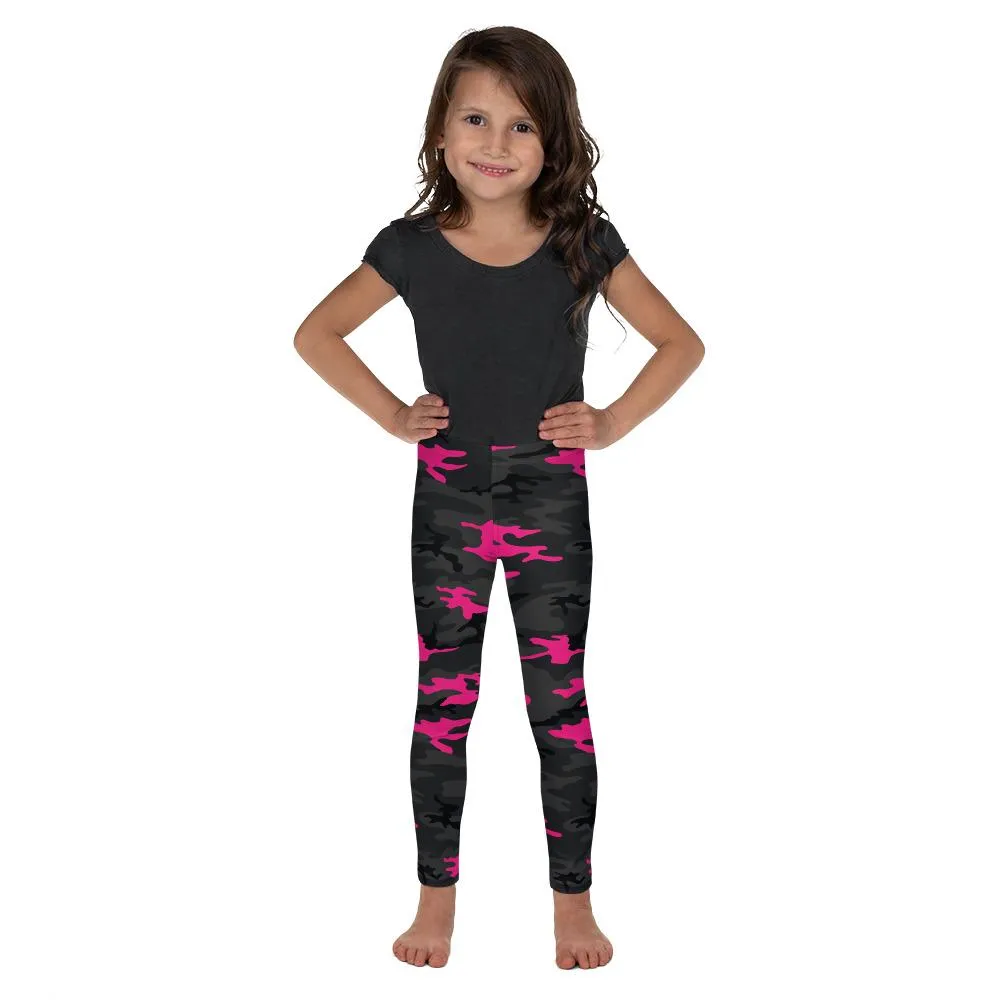 Dark Pink Camo Kid's Leggings