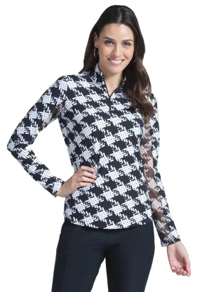 Ibkül - Kimberly Print Long Sleeve Mock Neck Top – 10376