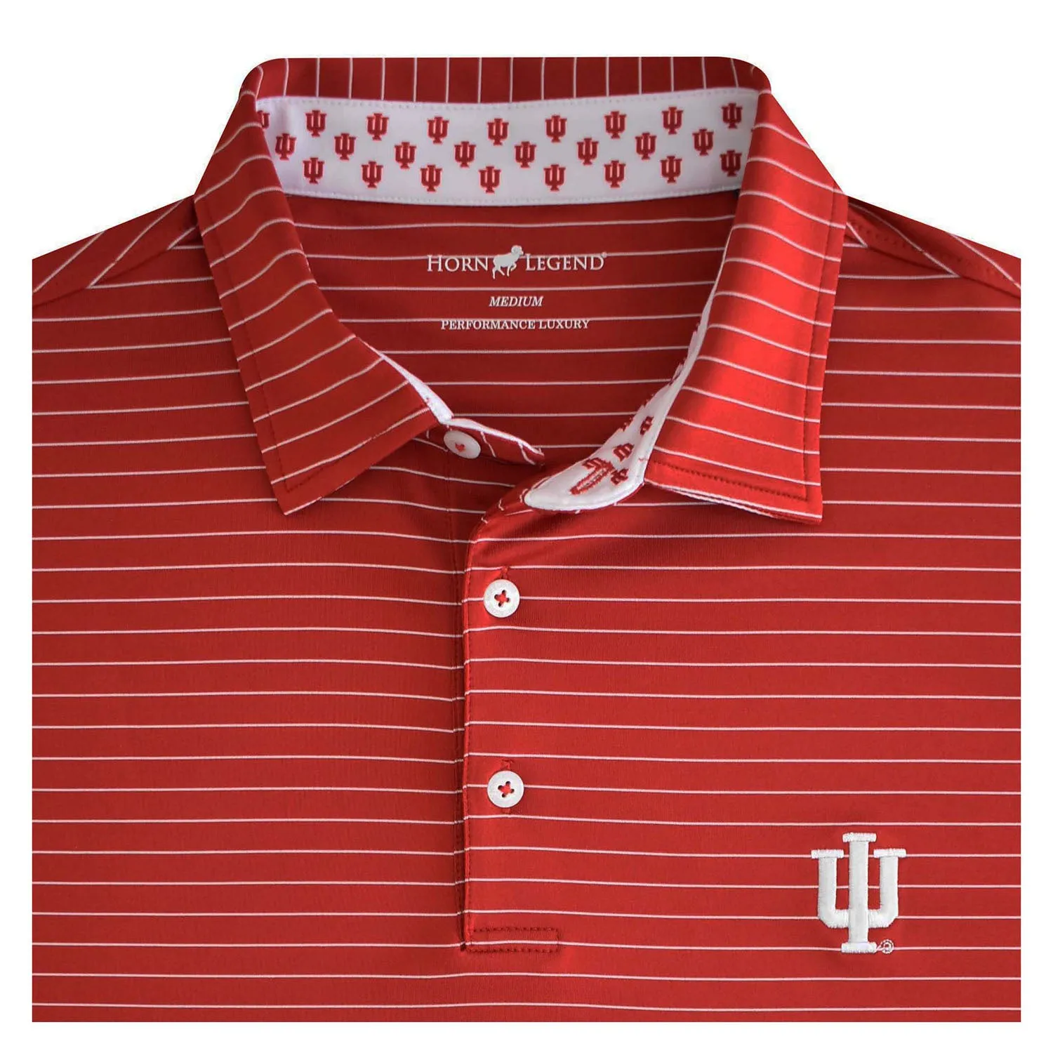 Indiana Hoosiers Performance Stripe Crimson Polo