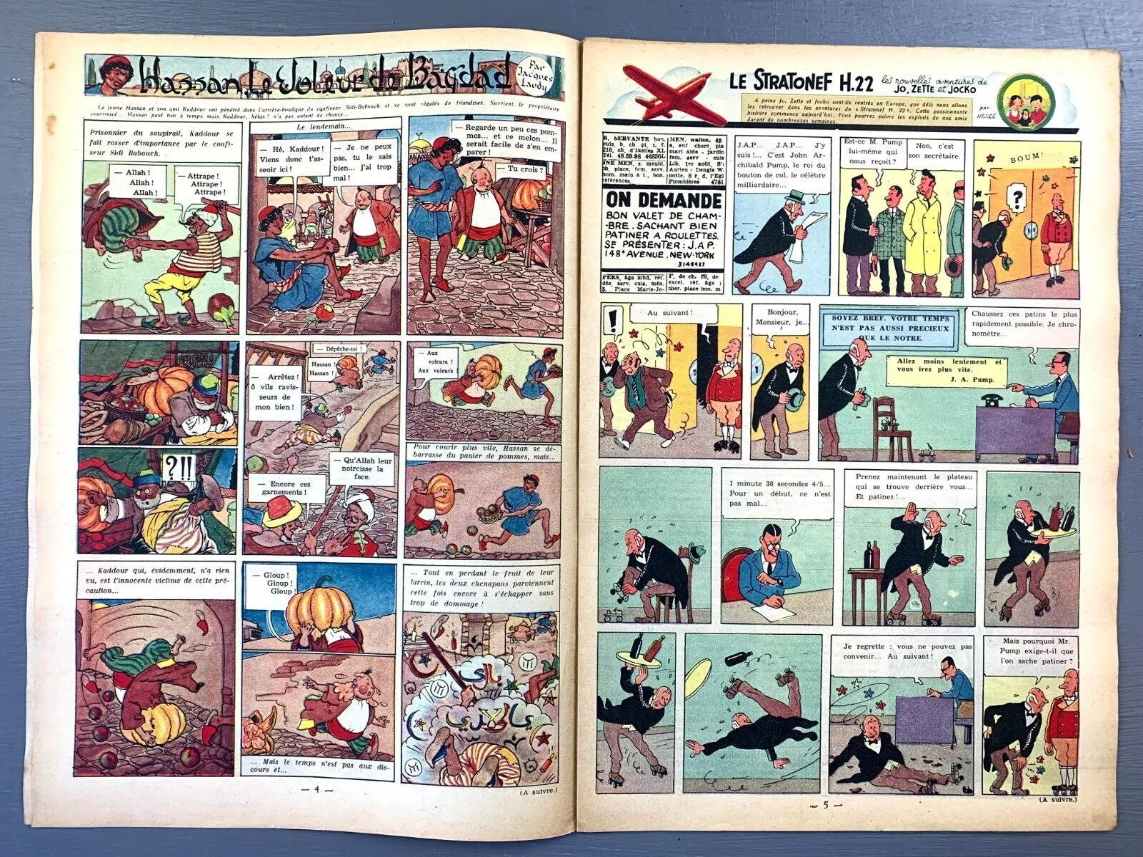 JOURNAL TINTIN Issue 20: 1948 Herge Cover Edition Vintage Comic EO Couverture