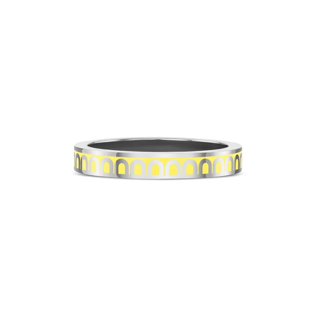 L'Arc de DAVIDOR Ring PM, 18k White Gold with Limoncello Lacquered Ceramic