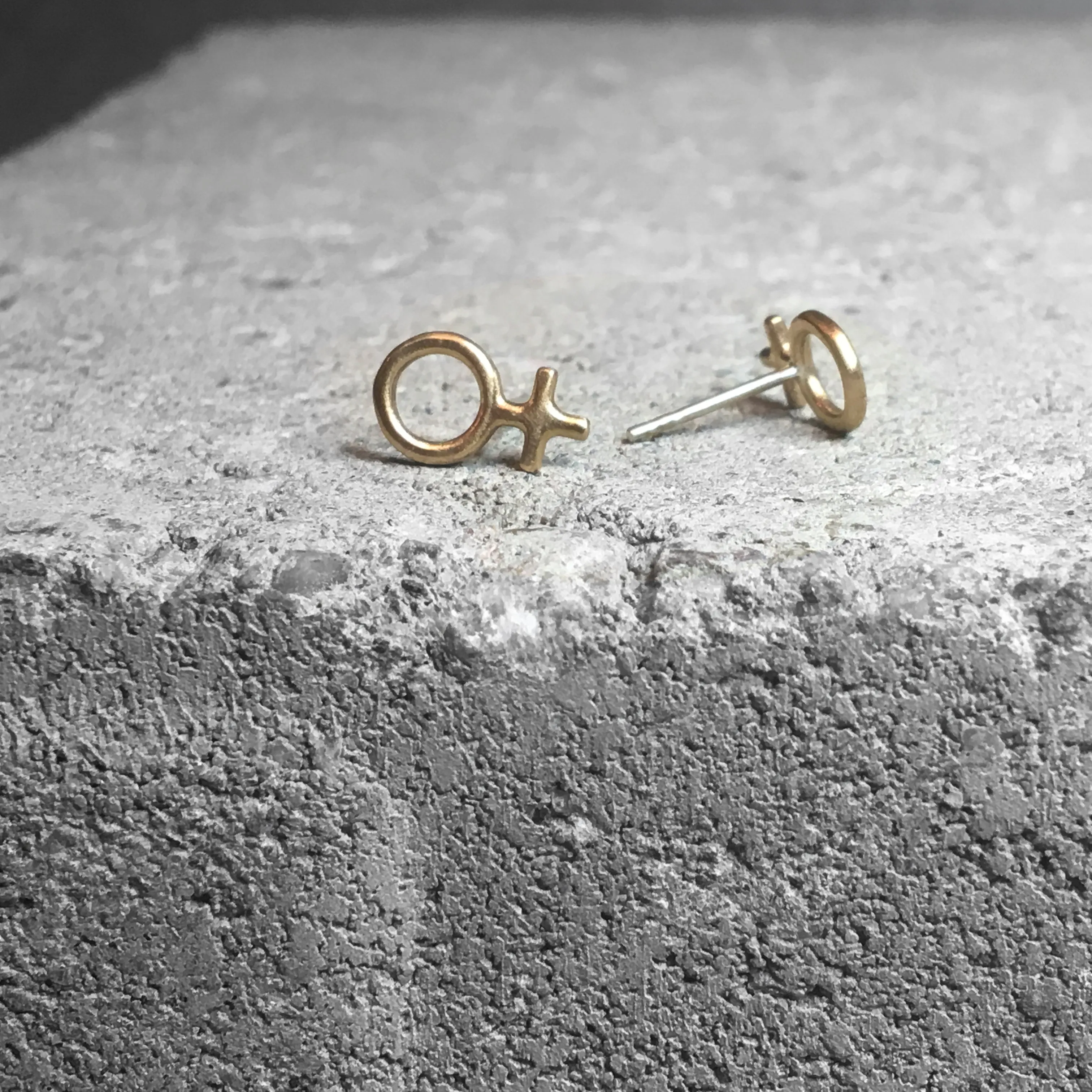 Minna Feminist Stud Earrings Silver or Bronze