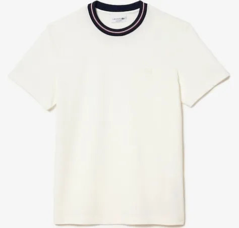 Stripe Collar Stretch Piqué T-shirt