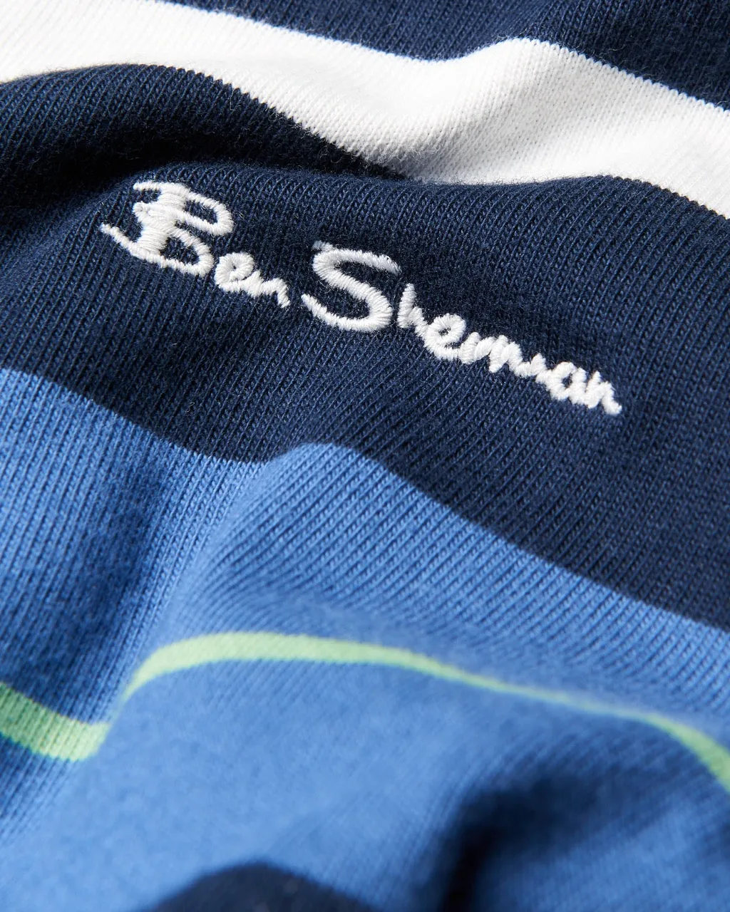 Striped Rugby Polo - Dark Navy